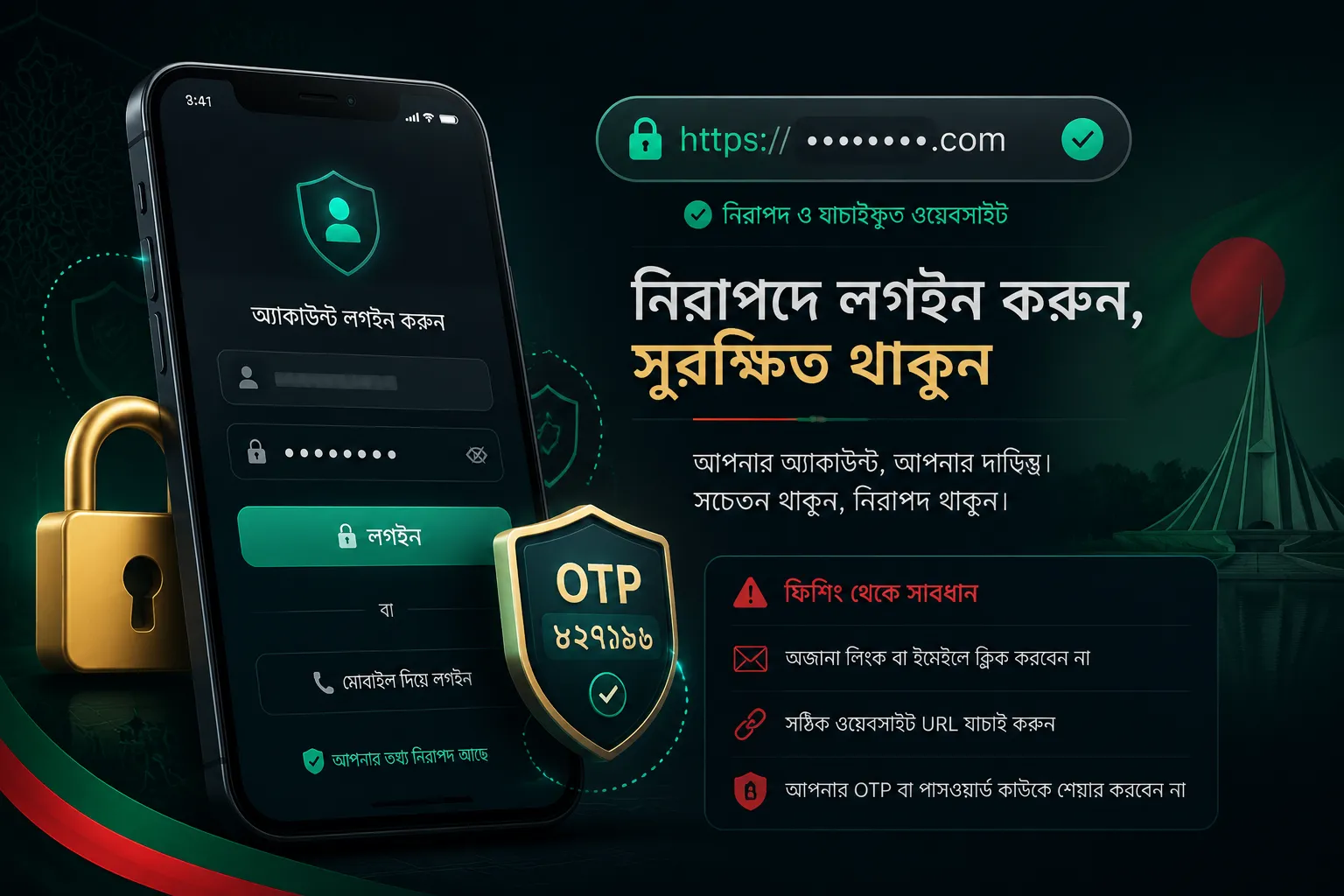 KKFB Login Guide - অ্যাকাউন্ট অ্যাক্সেস ও নিরাপত্তা ভিজ্যুয়াল