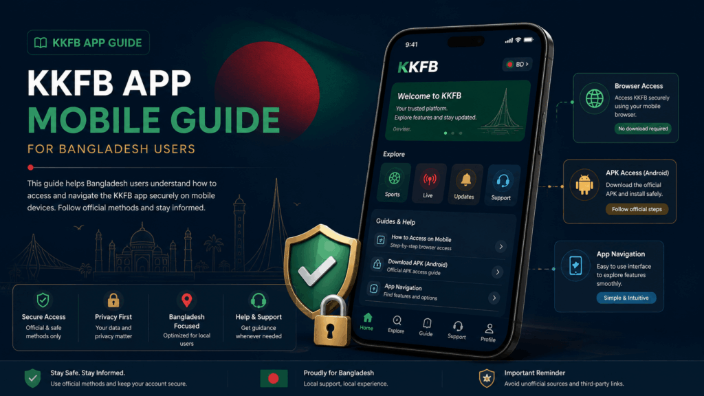 KKFB অ্যাপ মোবাইল ইন্টারফেস