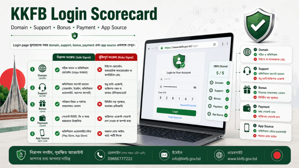 KKFB login safety scorecard Bangladesh users